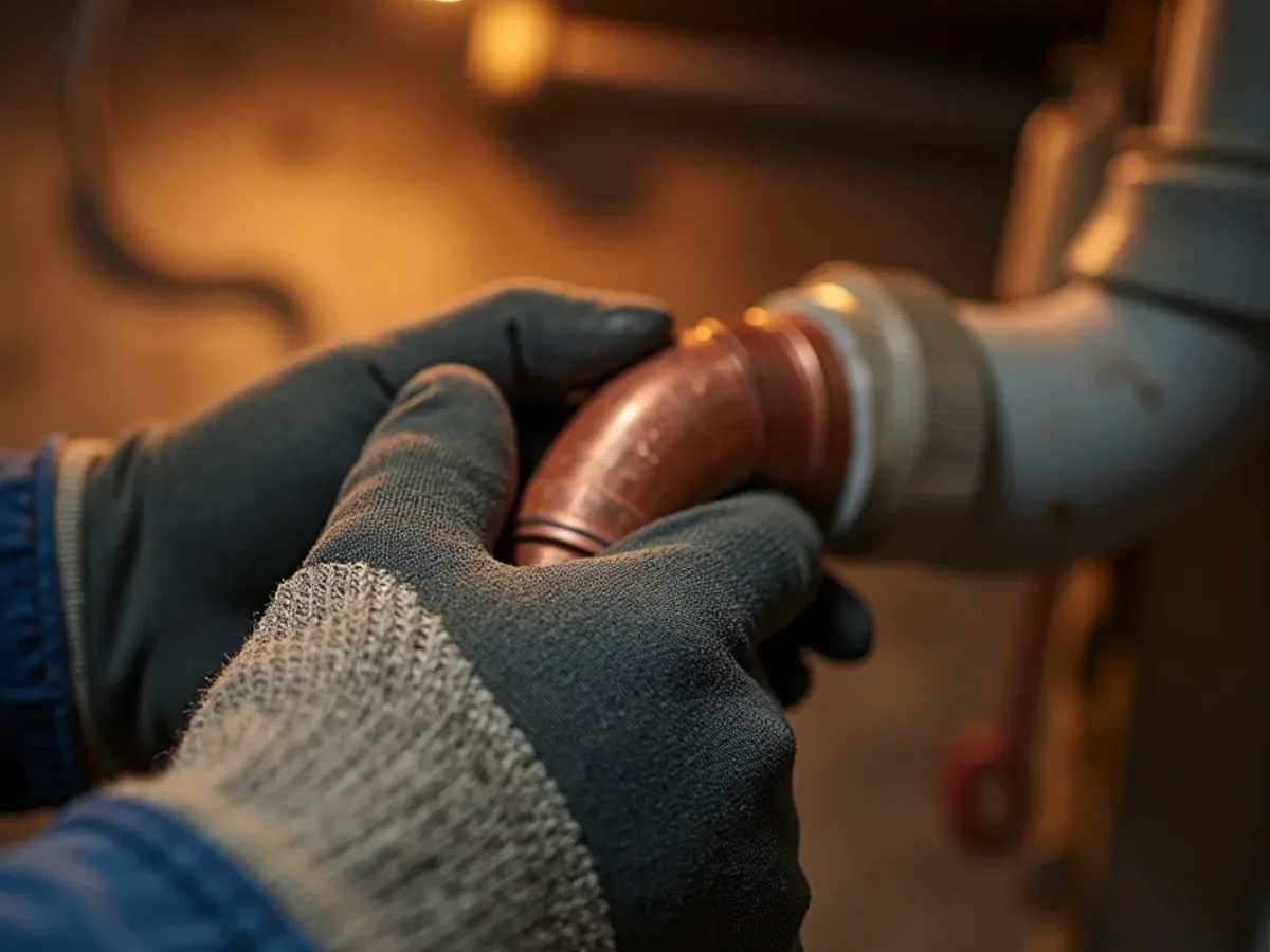 Split water pipe being cut out in a crawlspace after a freeze in Ooltewah, TN