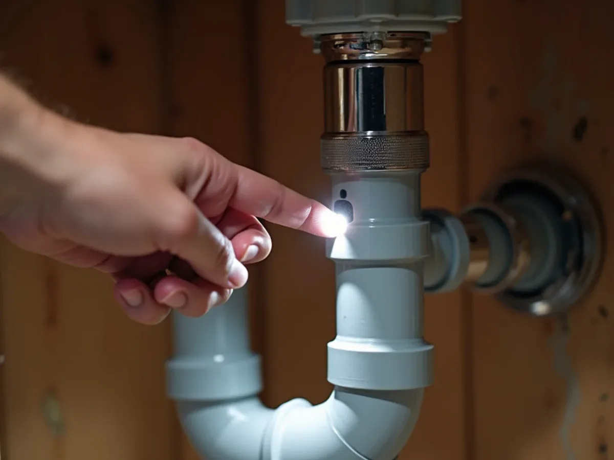 Identifying supply pipe material at the stub-out under a bathroom sink