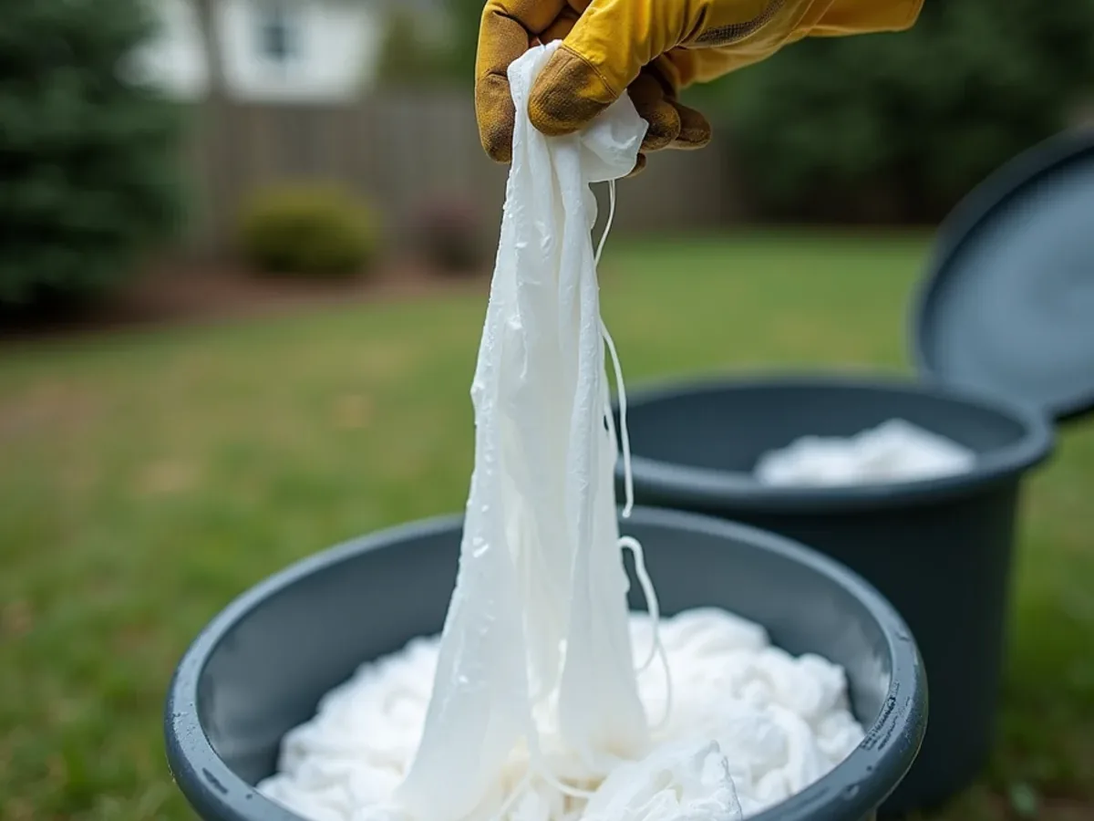 Intact wet wipes pulled from a septic line, showing they do not break down