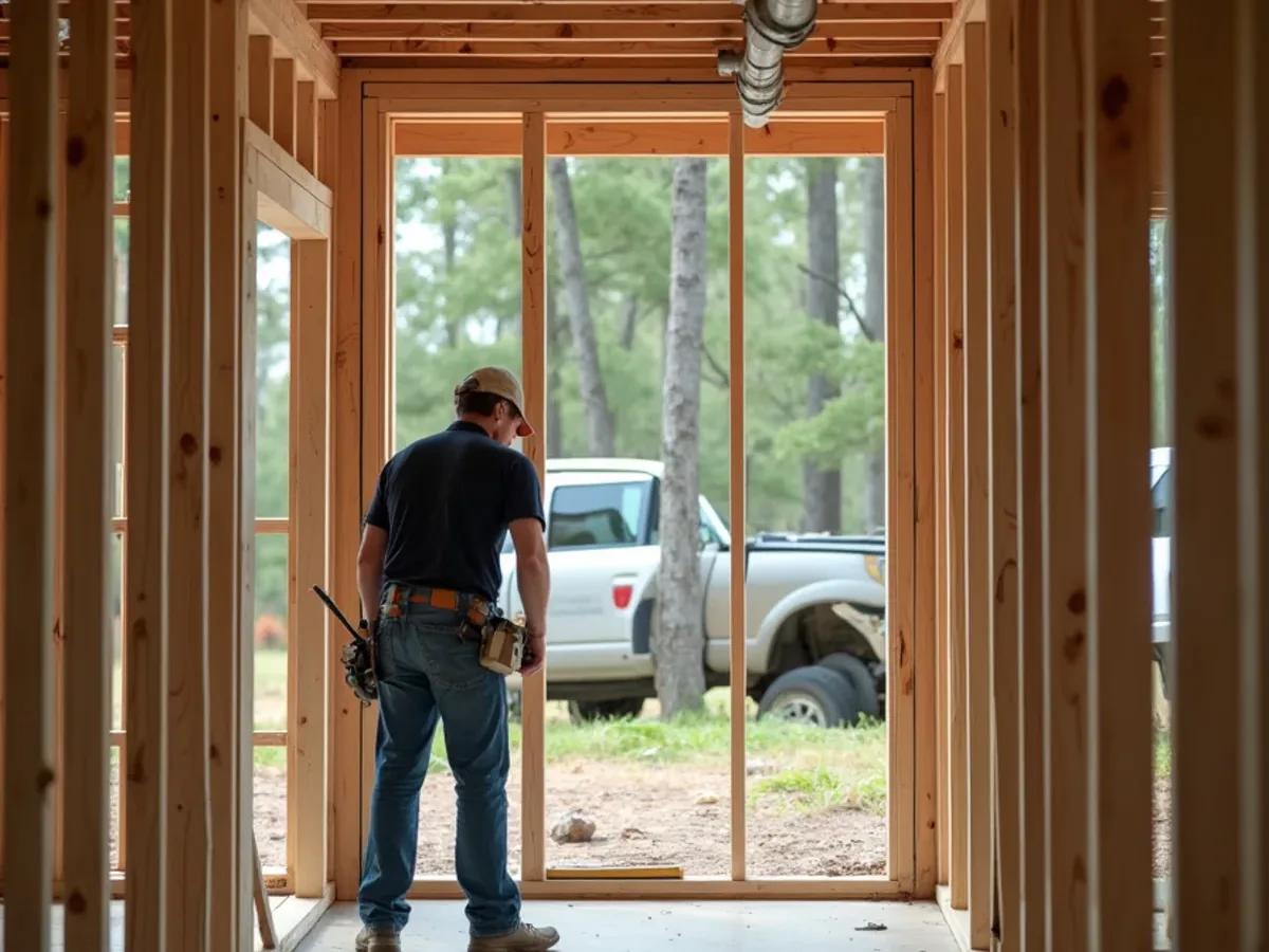 Plumbing rough-in visible in the framing of a new home in Ooltewah, TN