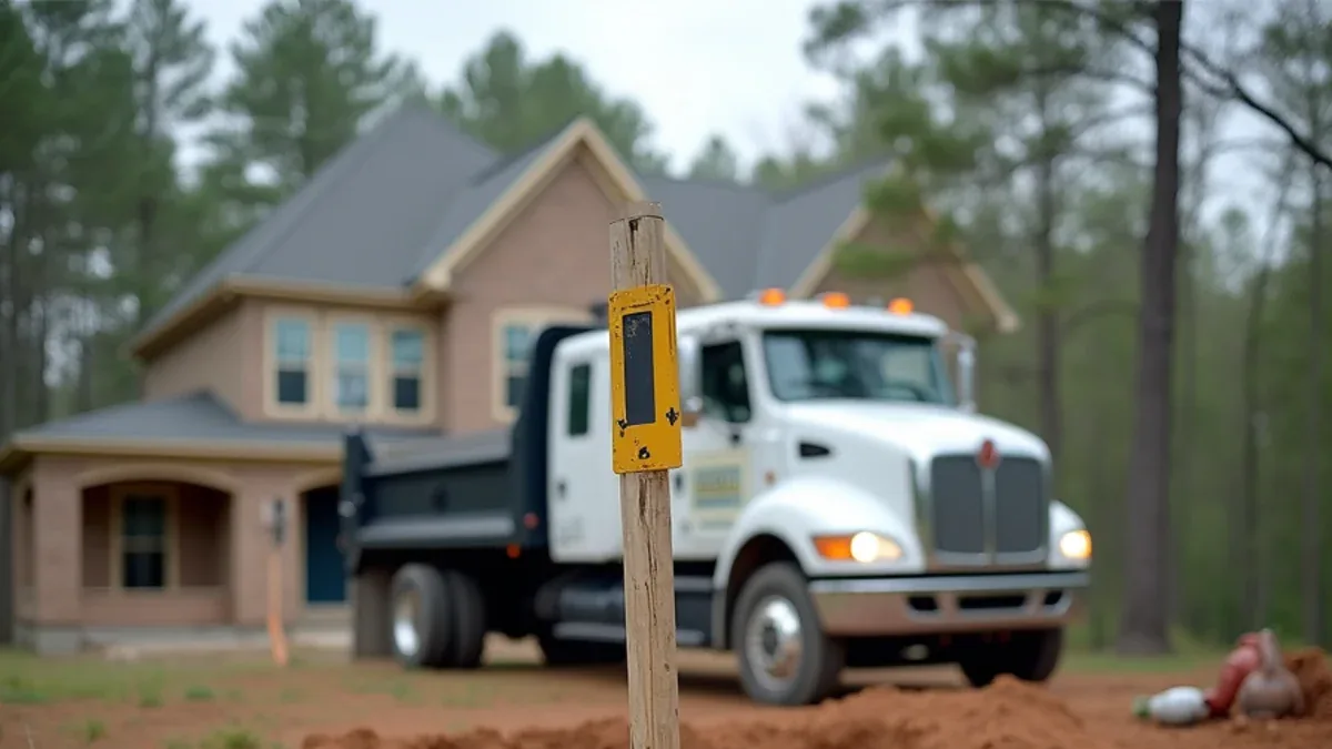 New septic system being installed at a new construction home site in Hamilton County, TN