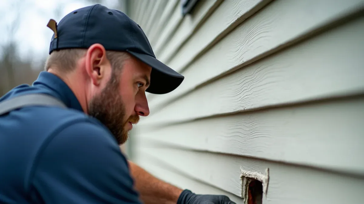 Plumber installing a frost-proof hose bib on the exterior wall of an Ooltewah, TN home