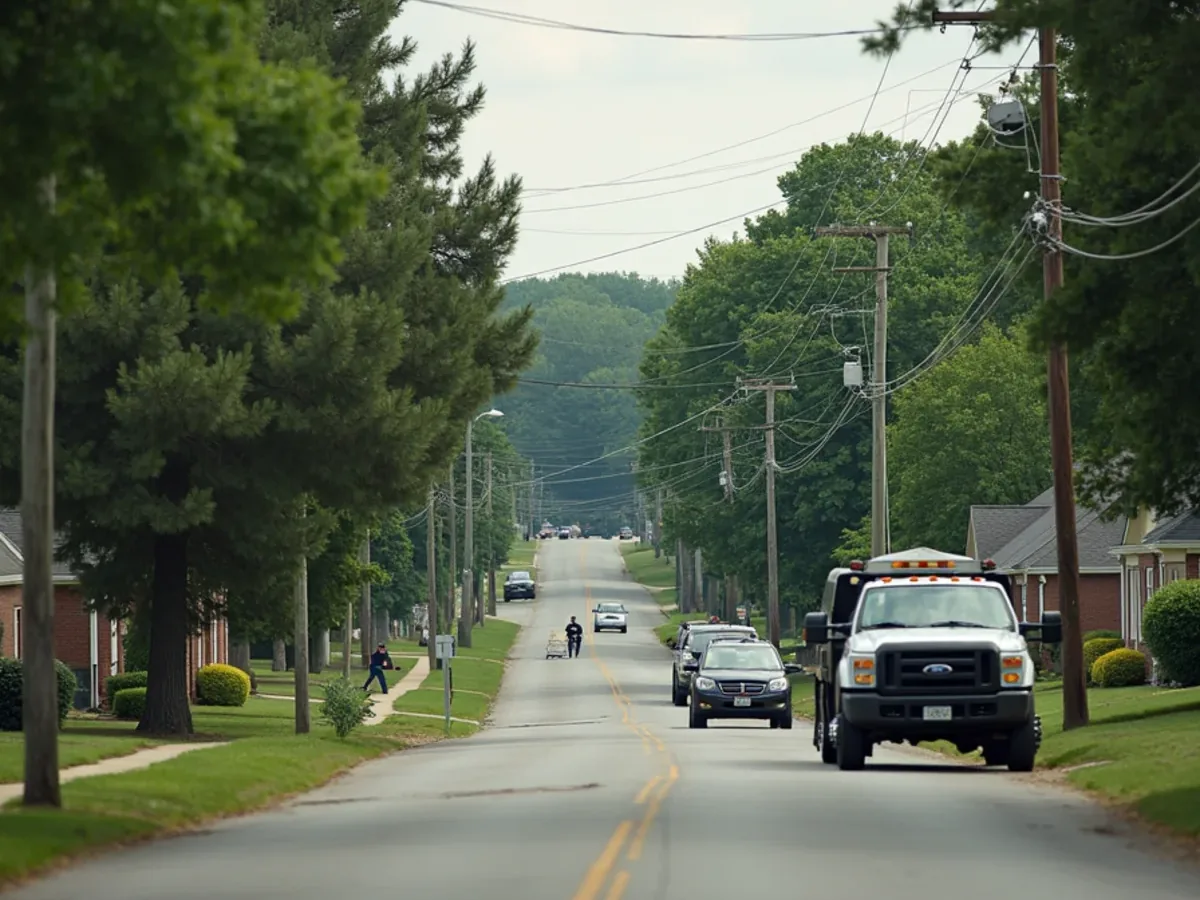 Residential street and typical housing in Apison, TN served by Perfect Service Plumbing and Septic