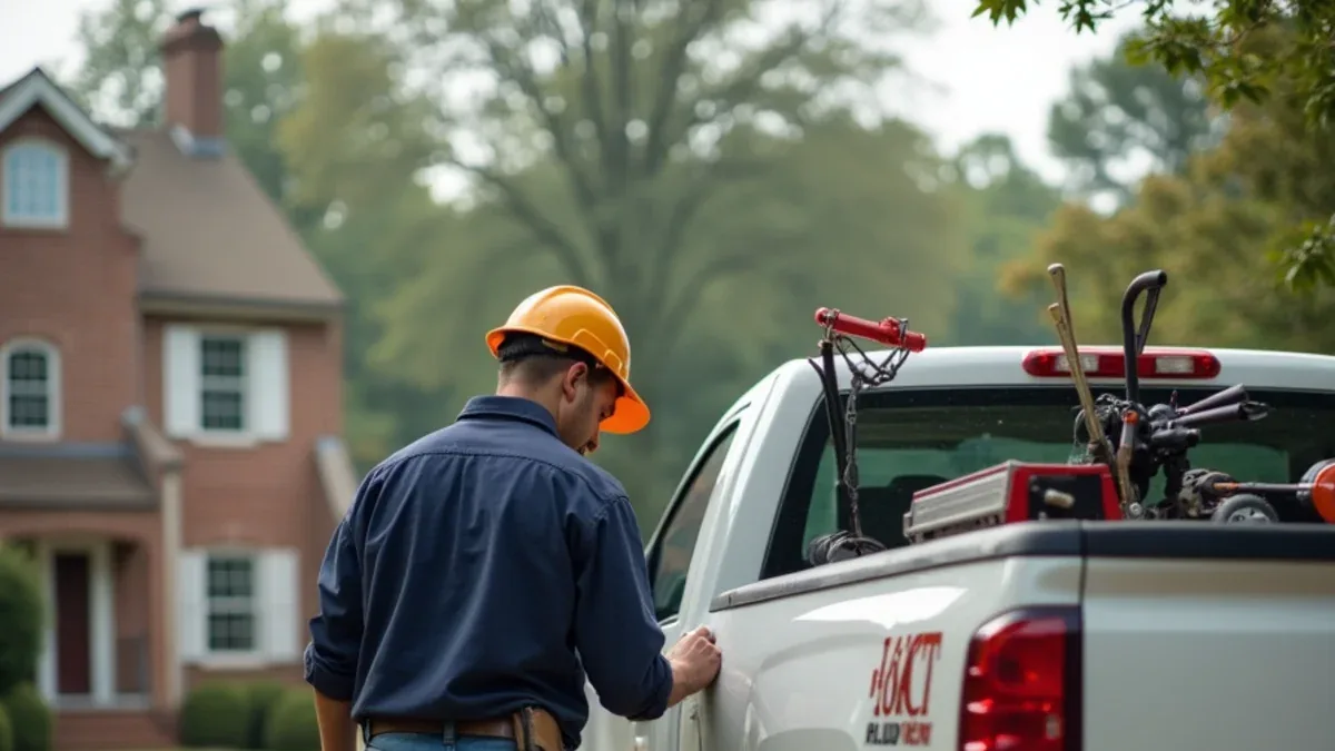 Plumber working carefully in a historic home in Chickamauga, Walker County, GA