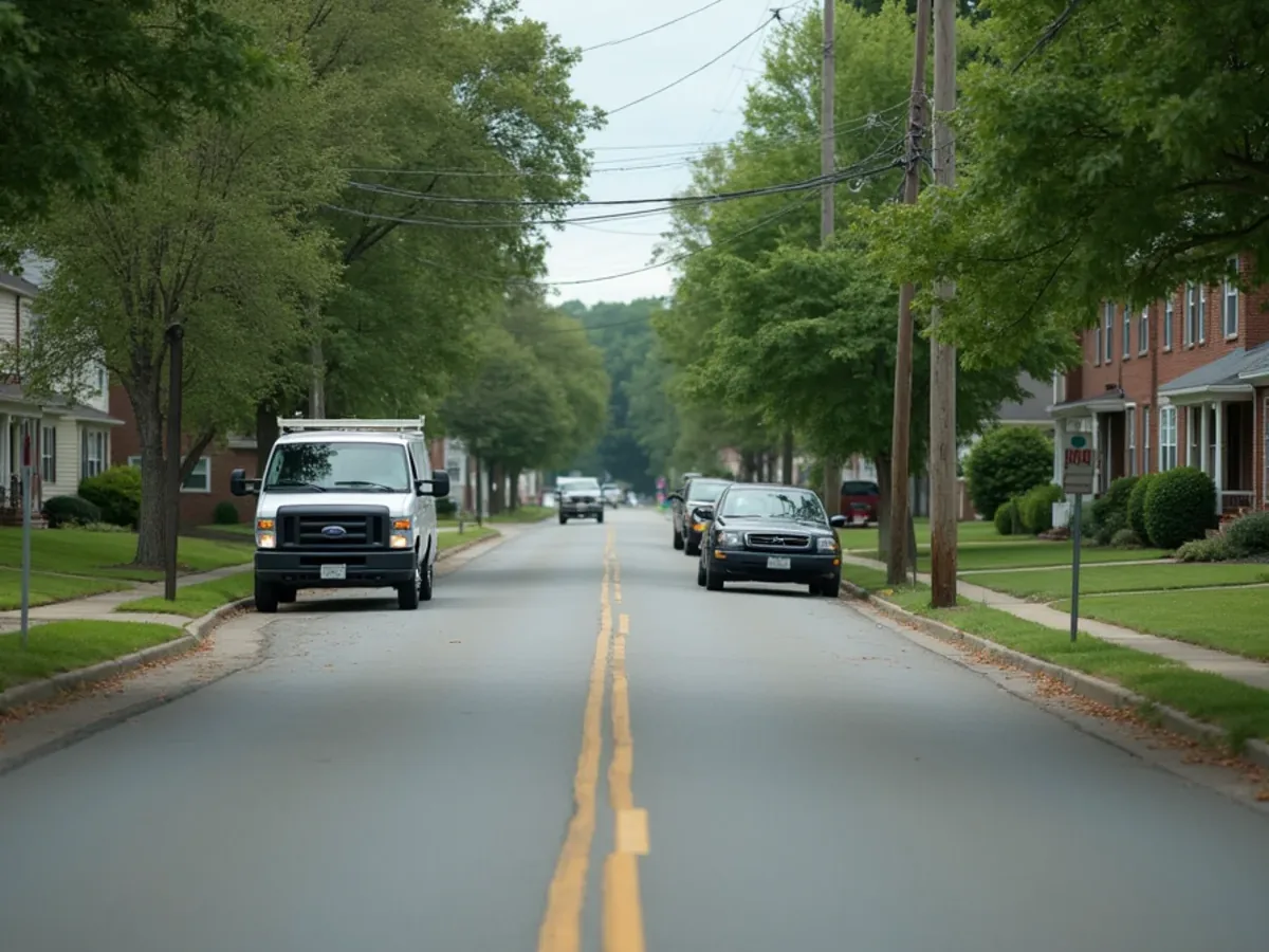 Residential street and typical housing in Collegedale, TN served by Perfect Service Plumbing and Septic