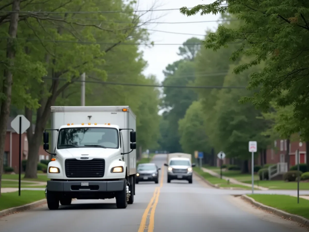 Residential street and typical housing in East Brainerd, TN served by Perfect Service Plumbing and Septic