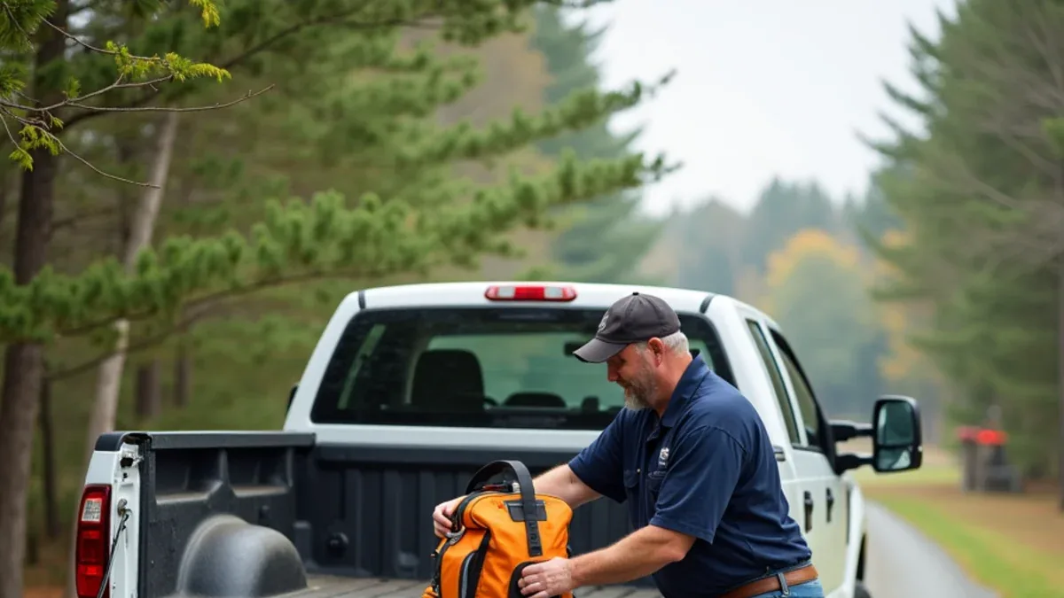Septic system service at a hillside property near Englewood, TN