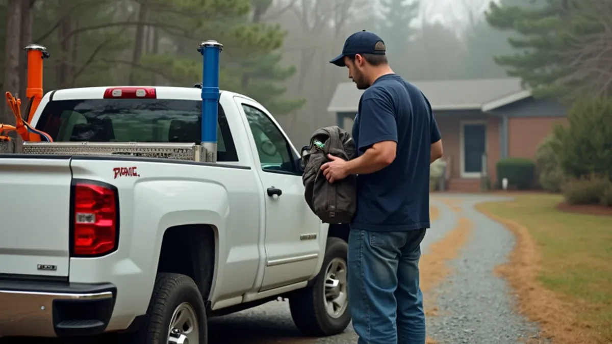 Septic service at a property at the foot of Lookout Mountain in Flintstone, GA
