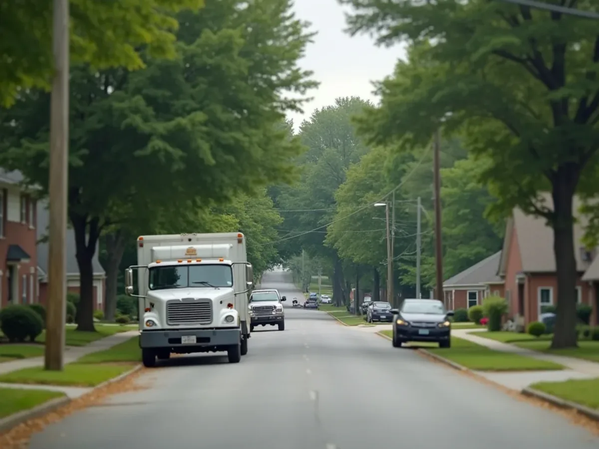 Residential street and typical housing in Georgetown, TN served by Perfect Service Plumbing and Septic