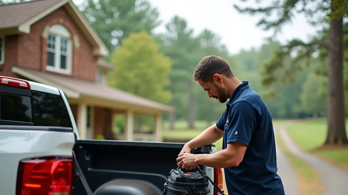 Septic system inspection at a river-bottom property in New Hope, Marion County, TN