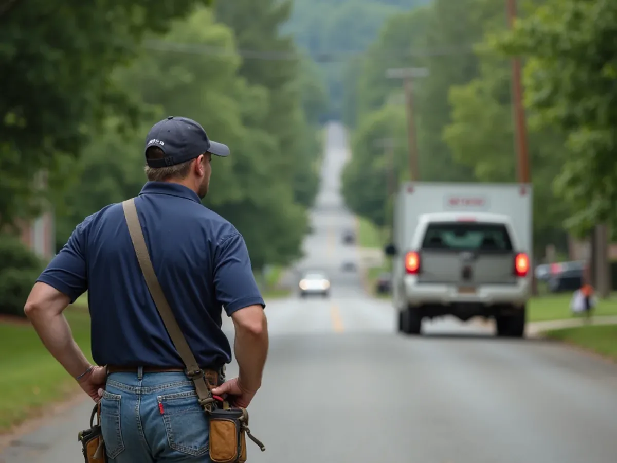 Residential street and typical housing in Soddy-Daisy, TN served by Perfect Service Plumbing and Septic