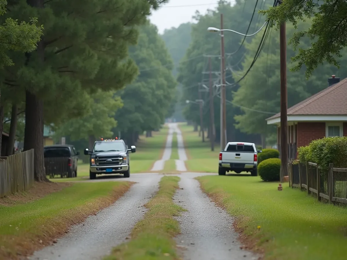 Rural property and surrounding countryside in Tunnel Hill, GA, Whitfield County
