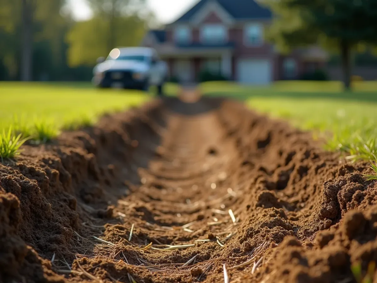 Finished septic installation site graded and seeded in Tennessee