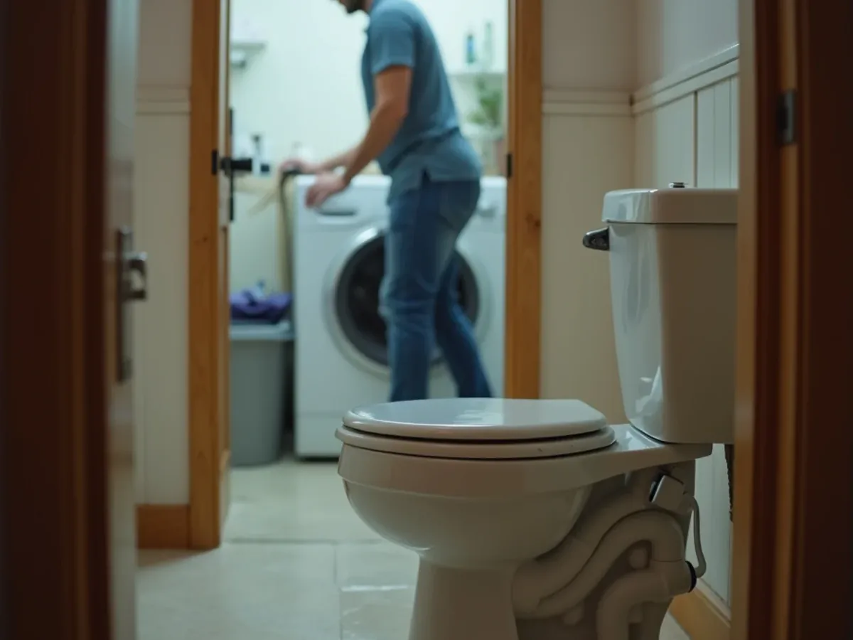 Toilet gurgling as a washing machine drains in a Tennessee home