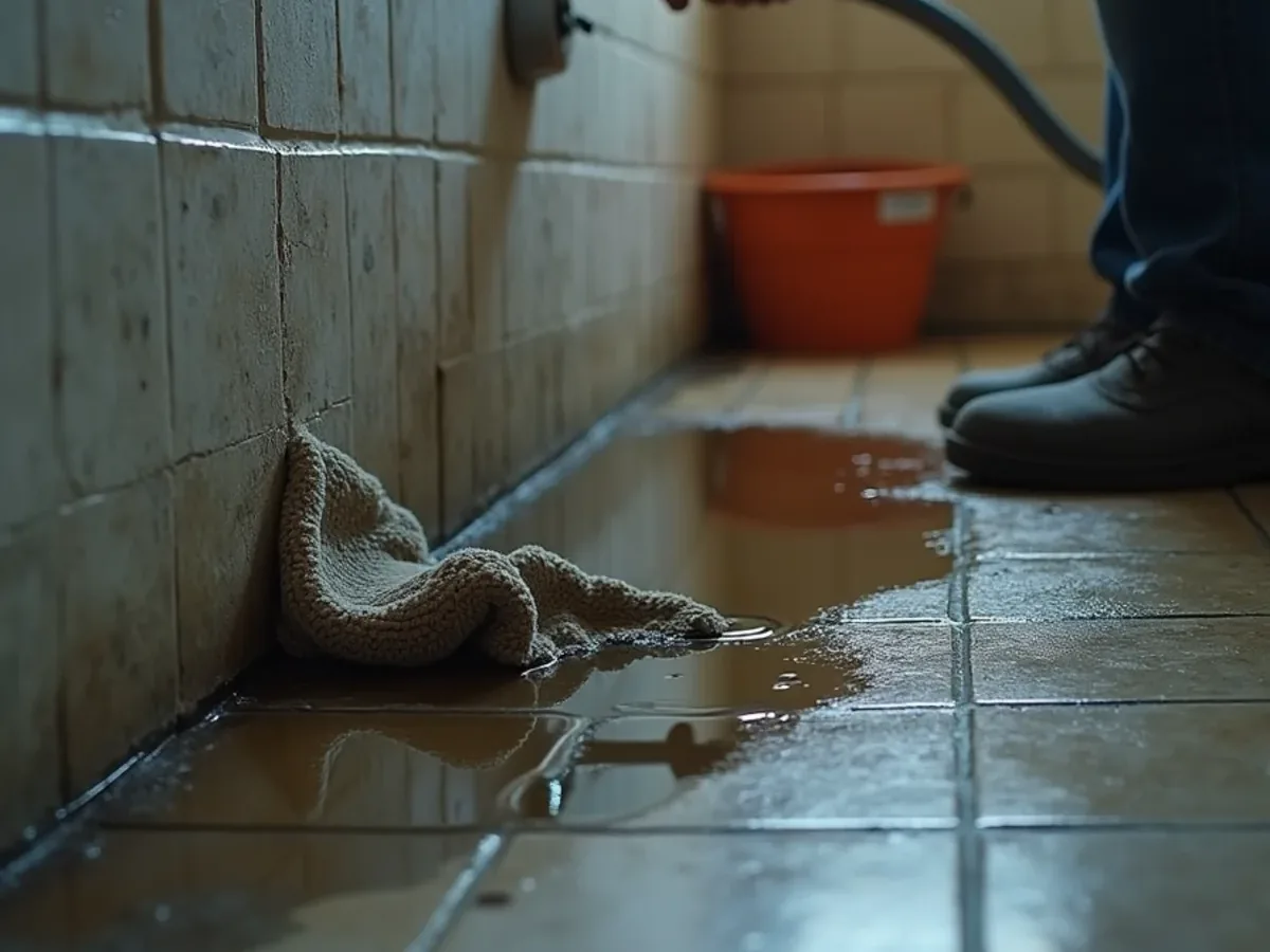Sewage backing up into a basement shower drain in a Tennessee home