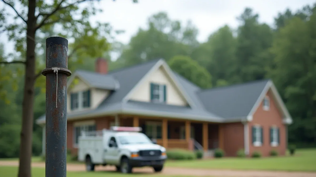 Rural home in southeast Tennessee with a private well head and septic system